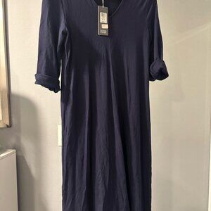 Eileen Fisher Deep V-Neck Midnight Dress